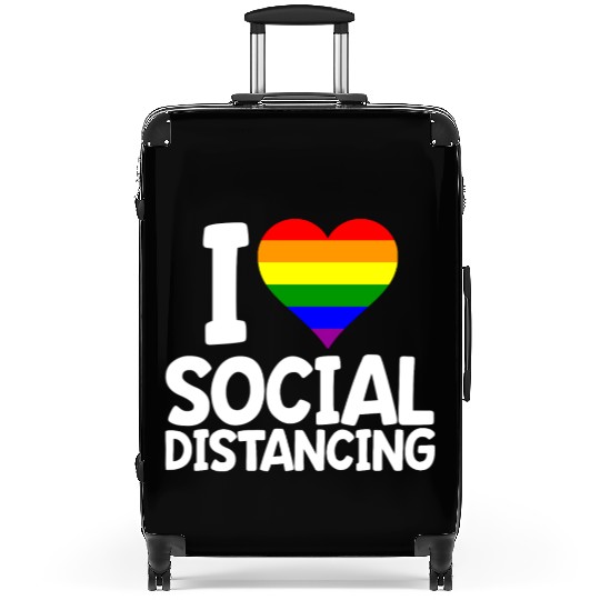 I Love Social Distancing LGBTQ Gay Pride Suitcases
