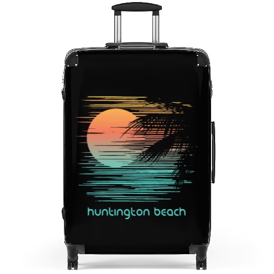 Artistic Huntington Beach California Palm Tree Suitcases