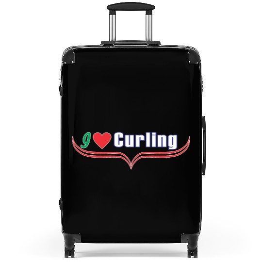 i love curling Suitcases