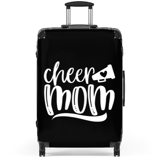 Womens Cheer Mom Suitcases Megaphone with Heart Accen