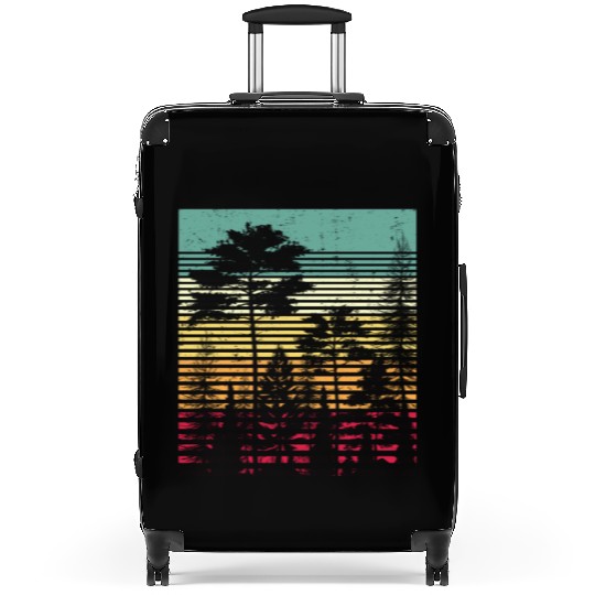 Retro Style Wildlife Trees Outdoors Nature Forest Suitcases