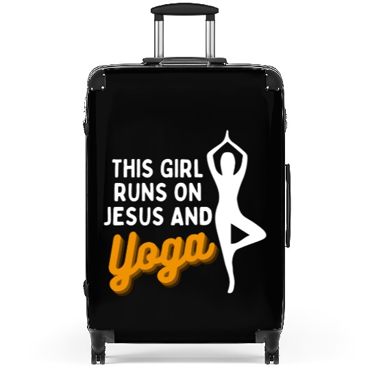 Runs On Jesus And Yoga Suitcases