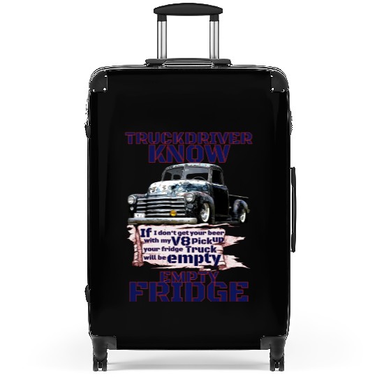 V8 Truck Driver under American Flag Suitcases