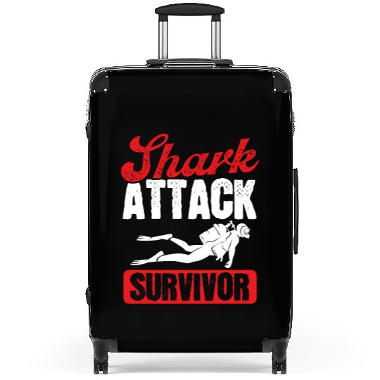Scuba Diving Shark Attack Survivor Scuba Diver Suitcases