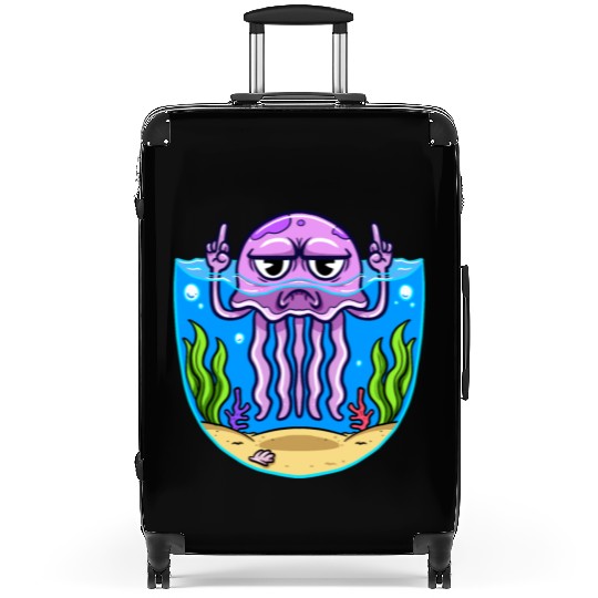 Jelly Fish Middle Finger Jellyfish Suitcases
