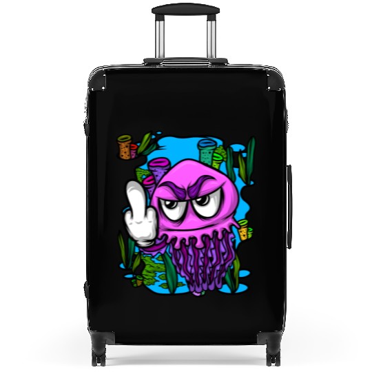 Jelly Fish Middle Finger Jellyfish Suitcases