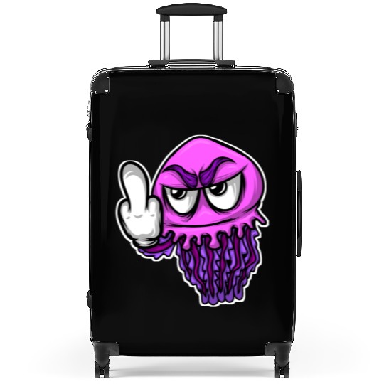 Jelly Fish Middle Finger Jellyfish Suitcases