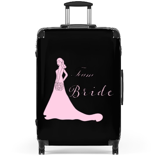 team bride pink silhouette bachelorette party Suitcases