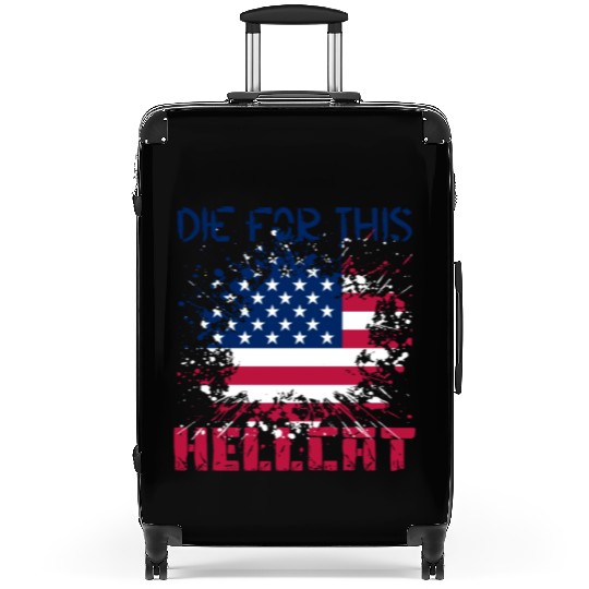 Die For This Hellcat- Vintage US Flag Suitcases