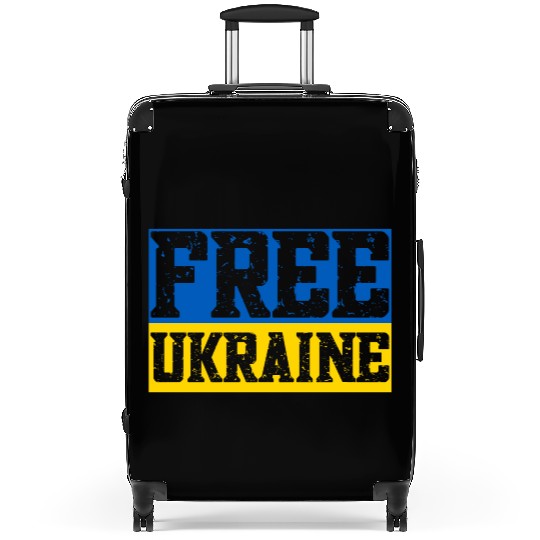 Free Ukraine Flag Suitcases