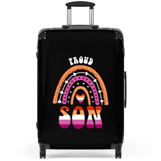 Proud Son Lesbian Pride Rainbow Suitcases