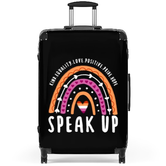 Speak Up Lesbian Pride Rainbow Suitcases