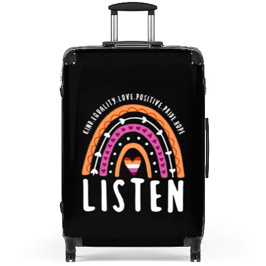 Listen Lesbian Pride Rainbow Suitcases