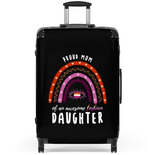 Rainbow Mom Lesbian Daughter Suitcases