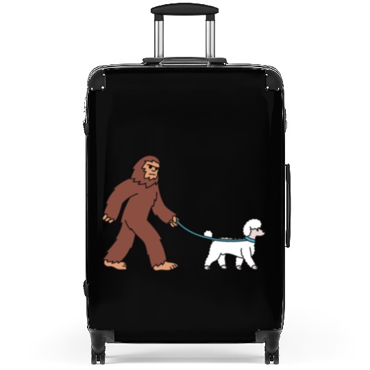 Bigfoot Sasquatch Walking Poodle Suitcases