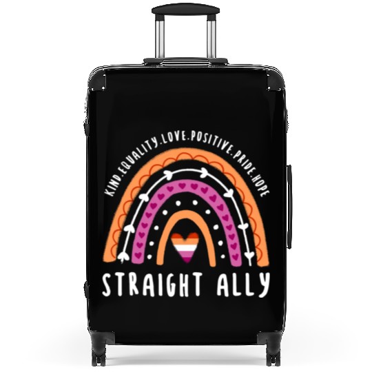 Straight Ally Lesbian Pride Rainbow Suitcases