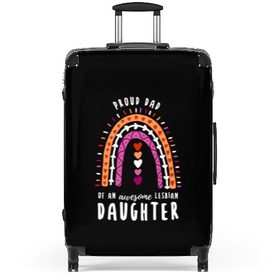 Proud Dad Lesbian Daughter Rainbow Suitcases