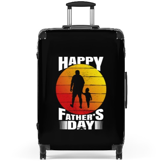 Happy fathers day. Retro style fathers day. Suitcases