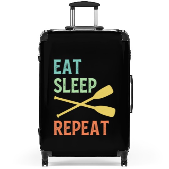 Eat Sleep Paddle Repeat Vintage Canoe Kayak Suitcases