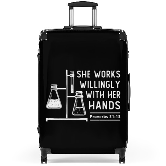 Lab Tech She Works Willingly Laboratory Science Suitcases