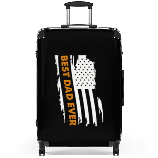 Father's Day Best Dad Ever with Us American Flag Suitcases