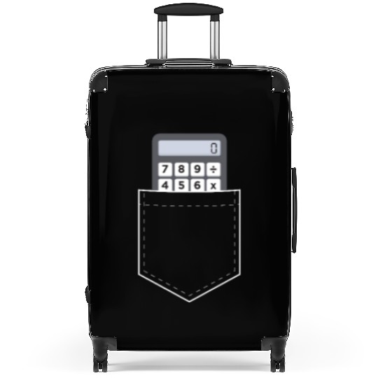 Math Teacher Pocket with calculator funny nerd Suitcases