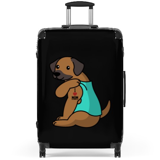 I Love Mom Tattoo Rhodesian Ridgeback Suitcases