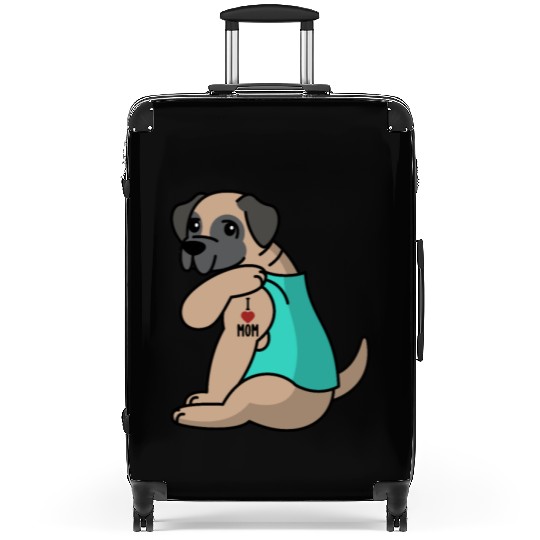 I Love Mom Tattoo English Mastiff Suitcases