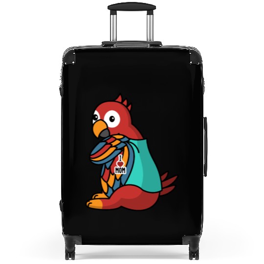 I Love Mom Tattoo Parrot Bird Suitcases