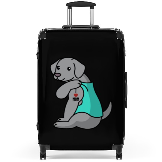 I Love Mom Tattoo Weimaraner Suitcases