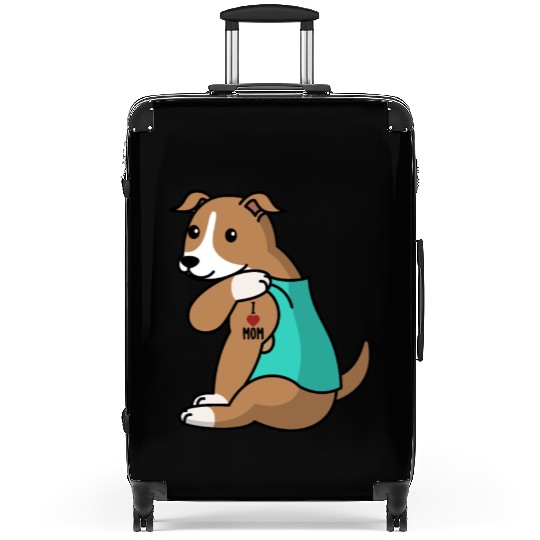 I Love Mom Tattoo Greyhound Suitcases