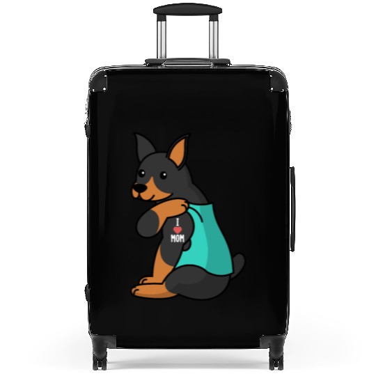 I Love Mom Tattoo Doberman Suitcases