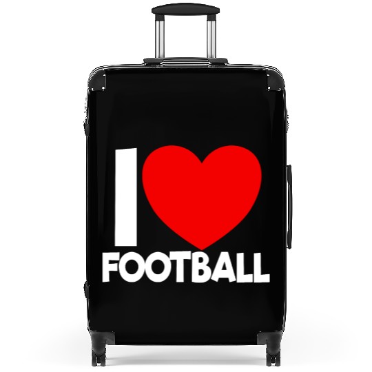 I Love Football Red Heart Football Lover Football Suitcases