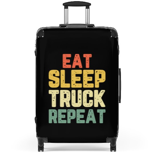 Eat Sleep Truck Repeat Trucker Driver Vintage Suitcases