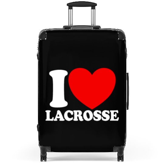 I Love Lacrosse Red Heart Lacrosse Lover Lacrosse Suitcases