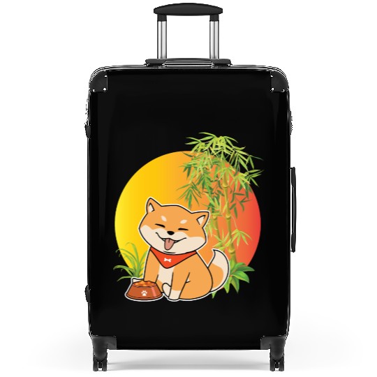 Shiba Inu Japanese Dog Breed Bamboo Plant Hunting Suitcases