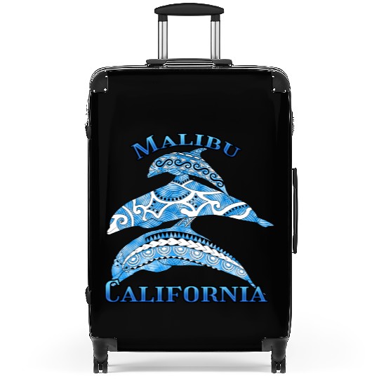 Malibu California Vacation Tribal Dolphins Suitcases