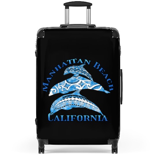 Manhattan Beach California Vacation Tribal Dolphin Suitcases