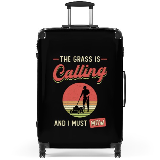 Lawn Mower The Grass Is Calling Garden Lawn Mowing Suitcases