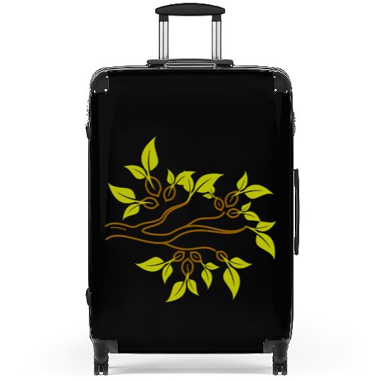 Tree branches and tree leaves - modern artwork Suitcases