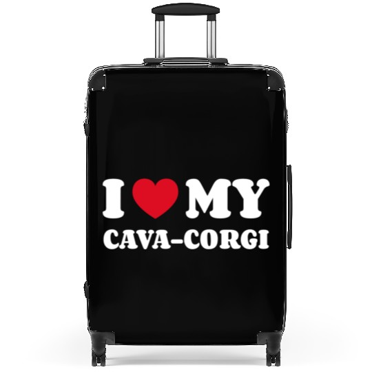 I Love My Cava-Corgi Suitcases