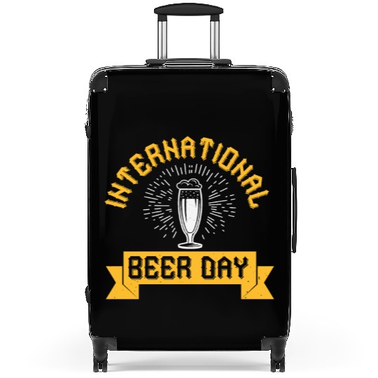 international beer day Suitcases