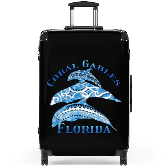 Coral Gables Florida Vacation Tribal Dolphins Suitcases