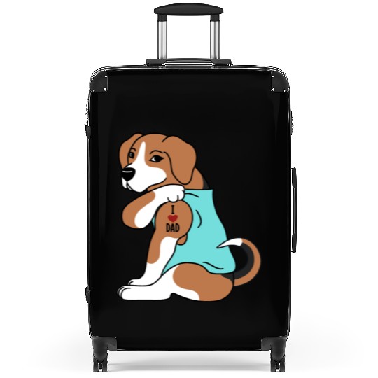 I Love Dad Beagle Suitcases