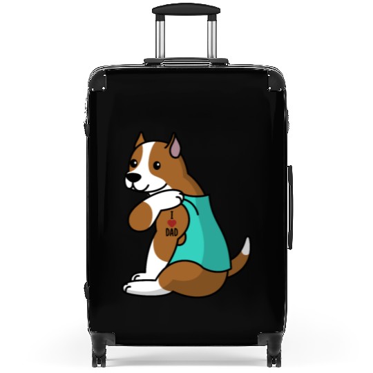I Love Dad American Staffordshire Terrier Suitcases