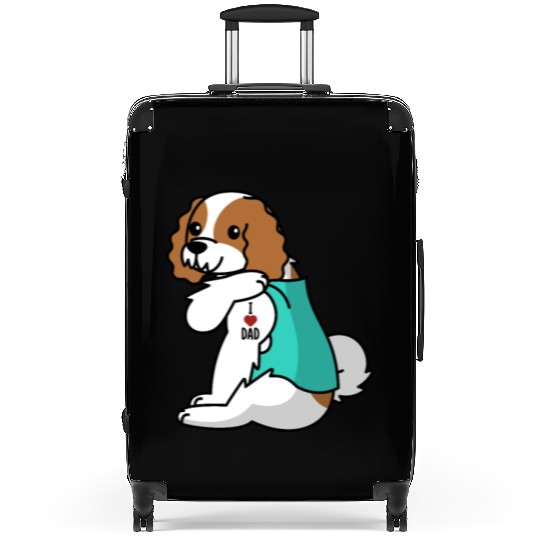 I Love Dad Cavalier King Charles Spaniel Suitcases