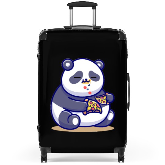 Panda eating a Pizza Suitcases