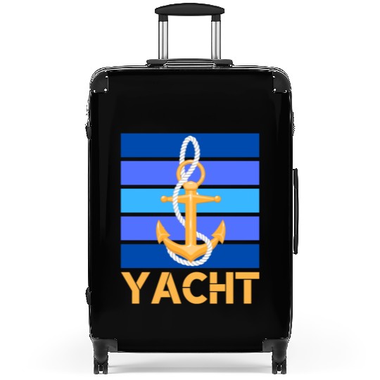 YACHT ANCHOR ORANGE AND BLUE OCEAN SEA CAPTAIN Suitcases
