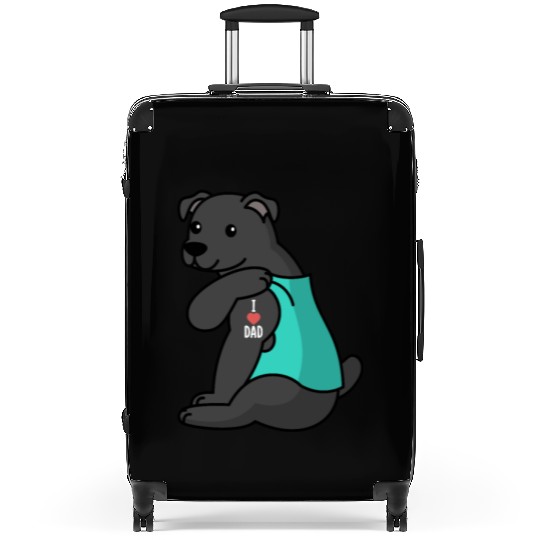 I Love Dad Staffordshire Bull Terrier Suitcases