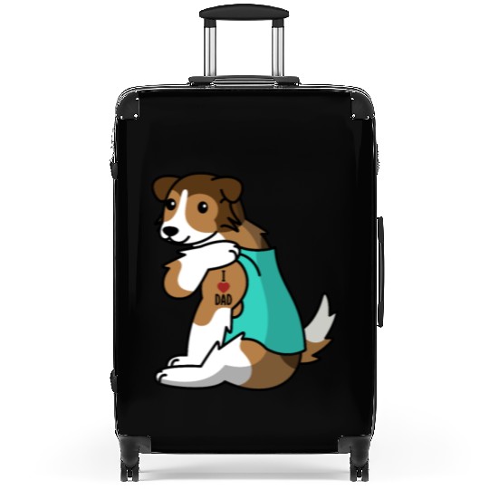 I Love Dad Shetland Sheepdog Suitcases